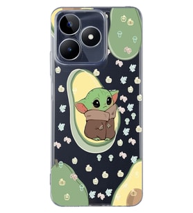 Realme C53 Uyumlu Baby Yoda Desenli Şeffaf Telefon Kılıfı