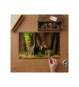 Üzüm ve Ürünleri Tasarımı 240 parça Ahşap Puzzle Ahşap Kutuda MP10932
