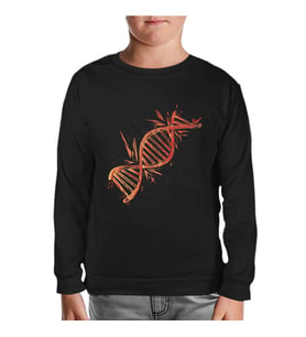 DNA Chain Exploding Siyah Çocuk Sweatshirt