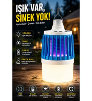 Şarjlı USB'li Sinek Öldürücü Kamp Feneri 3 Modlu LED Kamp Lambası Taşınabilir Acil Aydınlatma