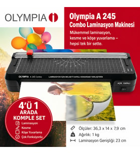 4 ü 1 Arada A245 Combo Laminasyon Makinesi ,Giyotin Makinesi ,Köşe Kesme Aparatı