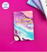 2'li Motto Tasarımlı Mıknatıs Kapaklı Çizgili Defter 19x12 Cm
