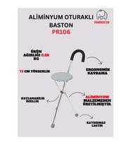 Şık ve kullanışlı 3 ayaklı oturaklı baston tabure