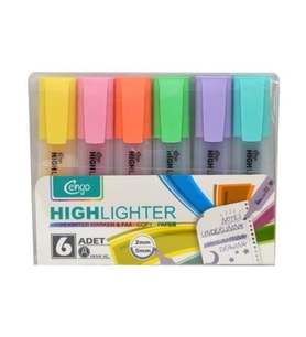 Cengo 6lı Fosforlu Kalem Pastel Renkler CGO122