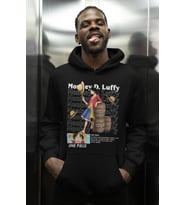 Monkey D. Luffy One Piece Baskılı Unisex Oversize Anime Dizi Karakter Hoodie