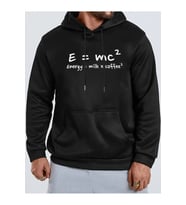 Unisex Energy Emc Baskılı Oversize Baskılı Kapşonlu Sweatshirt 3 Iplik (Siyah)