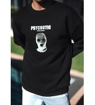 Kışlık Bisiklet Yaka Baskılı SweatShirt - Siyah