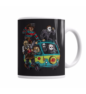Skull Korku Silahlı Pug  Köpek  Kupa Bardak Porselen