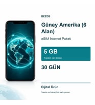 Güney Amerika (6 Alan) eSIM İnternet Paketi 5 GB 30 Gün