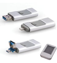 202 USB 2.0 Bellek, 16 GB, Lightning, OTG, Type-C, Micro SD vE Kart Okuyucu