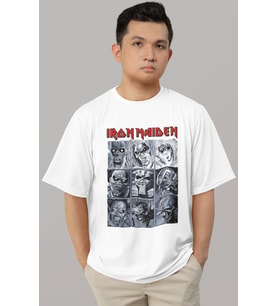 Tasarım Iron Maiden Rock Metal Müzik Grubu Baskılı Unisex Oversize Tişört