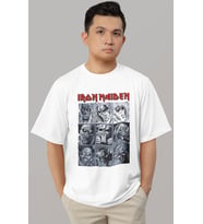 Tasarım Iron Maiden Rock Metal Müzik Grubu Baskılı Unisex Oversize Tişört