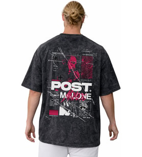 Post Malone Rapper Şarkıcı Baskılı Unisex Oversize Vintage Yıkamalı Tişört