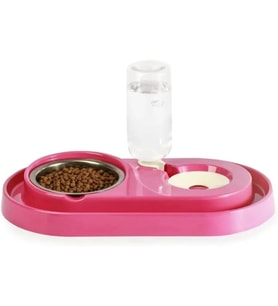 Hazneli Çelik Taslı Kedi-köpek Mama Ve Su Kabı Seti 500ml (MOR)