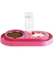 Hazneli Çelik Taslı Kedi-köpek Mama Ve Su Kabı Seti 500ml (MOR)