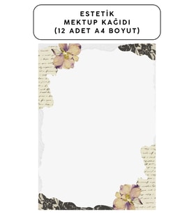 Estetik Mektup Kağıdı (12 Adet A4 Boyut)