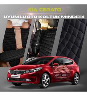 Kia Cerato Siyah Renk Tay Tüyü Cepli & Terletmez Sırtlı Oto Koltuk Minder Seti - Koltuk Koruma Kılıfı (ÖN & ARKA TAM SET)