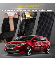 Kia Cerato Siyah Renk Tay Tüyü Cepli & Terletmez Sırtlı Oto Koltuk Minder Seti - Koltuk Koruma Kılıfı (ÖN & ARKA TAM SET)
