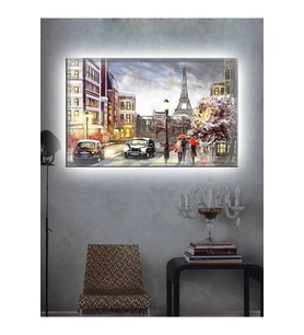 Led Işıklı Nostalji Paris Sokak Görünümü