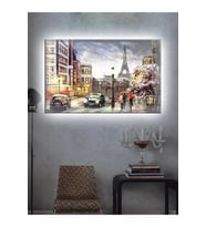 Led Işıklı Nostalji Paris Sokak Görünümü
