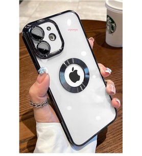 iPhone 11 Kılıf Köşeleri Renkli Şeffaf Kamera Korumalı Silikon Luxury Kapak (Siyah)