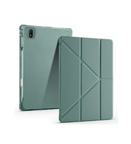 Honor Magic Pad 2 Uyumlu Kalem Bölmeli Uyku Modlu Standlı Trifolding Tablet Kılıfı (Koyu Yeşil)