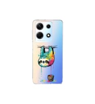 Infinix Note 30 ile Uyumlu Splash Tembel Hayvan Tasarımlı Şeffaf Silikon Kılıf