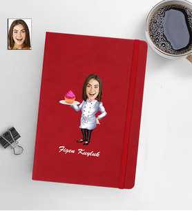 Kişiye Öze Kadın Model 13x21 Kırmızı Defter-15