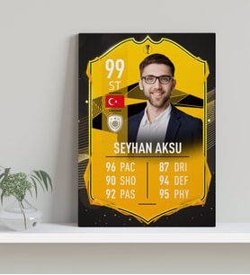 BK Gift Kişiye Özel Kanvas Tablo Futbolcu Kartı-14