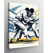 Kanvas Tablo Karate Yapan İnsanlar