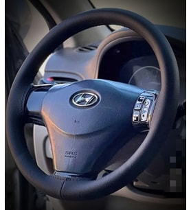 DİKİŞLİ DİREKSİYON KILIFI İTHAL SİYAH DERİ SİYAH DİKİŞLİ HYUNDAİ ERA İÇİN
