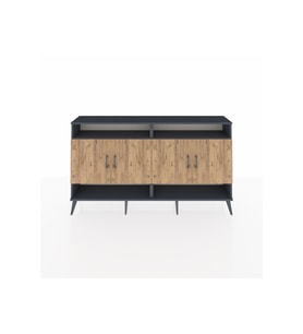 Arges Konsol 6 Raflı 4 Kapaklı 176x30x99 Antrasit-Çam/Aytaşı