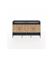 Arges Konsol 6 Raflı 4 Kapaklı 176x30x99 Antrasit-Çam/Aytaşı