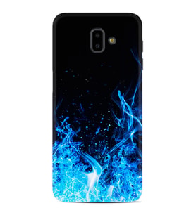 Samsung J6 Plus J7 Prime J7 Pro M20 Kılıf Desenli Silikon Blue Fire 1678