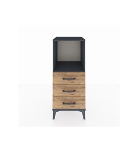 Hyperion Komodin Tek Raflı 3 Çekmeceli 44x44x106 Antrasit-Çam