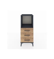 Hyperion Komodin Tek Raflı 3 Çekmeceli 44x44x106 Antrasit-Çam