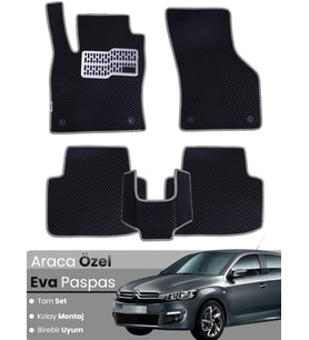 CİTROEN C-ELYSEE (2008-2024) Uyumlu EVA Paspas Tam Set–Araca Özel,Su Geçirmez,Kolay Montaj