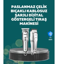 Profesyonel Saç ve Sakal Kesme Makinesi – Şarjlı, Sessiz Motor, Ayarlanabilir Tarak
