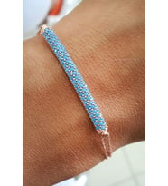 Turkuaz Taşlı 925 ayar Gümüş Rose Trend Bileklik