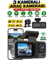 SNR38 WiFi 3 Kameralı Araç Kamerası Gece Görüşü G-Sensör Ön-arka-iç Araç içi Güvenlik Kamerası