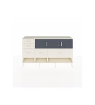 Arges Konsol 3 Raflı 5 Çekmeceli 3 Kapaklı 176x30x99 Aytaşı-Antrasit/Aytaşı