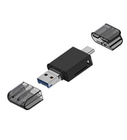 ALLY USB 3.0+Type-c+Lightning Sd Kart Okuyucu - Hızlı Card Reader (Siyah)
