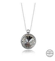 Swarovski Crystal Taşlı Çerçeveli Gümüş Kadın Kolye