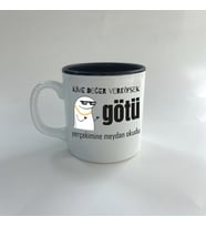 Kime Değer Verdiysek Götü Yerçekimine Meydan Okudu Baskılı Siyah Multi Kupa