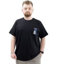 Mode XL Erkek Büyük Beden T-Shirt Pamuklu Baskılı Bisiklet Yaka Tişört LIMITED U24052 Siyah