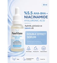 PureViana Double Effect Serum 30ML – AHA-BHA + Niacinamide + Hyaluronik Asit – Aydınlatıcı, Gözenek Sıkılaştırıcı, Ton Eşitleyici