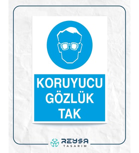 Koruyucu Gözlük Tak 21x35 Arkası Yapışkanlı Levha