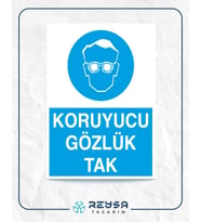 Koruyucu Gözlük Tak 21x35 Arkası Yapışkanlı Levha