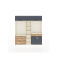 Arges Dolap 11 Raflı 4 Çekmeceli 2 Askılı 220x30x243 Aytaşı-Antrasit/Çam