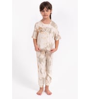 Arnetta 1808 Cool Girl Fildişi Salaş Kız Çocuk Pijama Takımı (Bej)